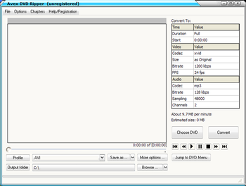 Avex DVD Ripper screenshot