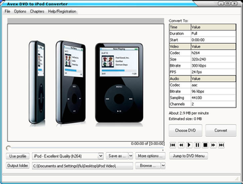 Avex-DVD to iPod Converter screenshot