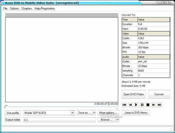 Avex-DVD to Mobile Video Suite screenshot 3