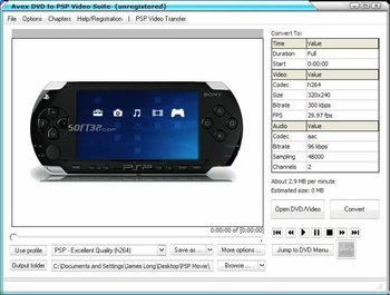 Avex-DVD to PSP Video Suite screenshot 3