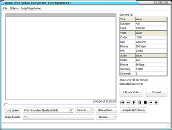 Avex iPod Video Converter screenshot