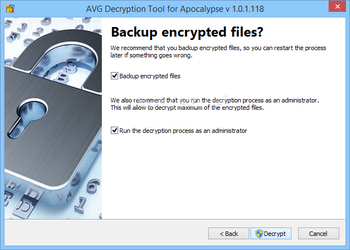 AVG Decryption Tool For Apocalypse screenshot 3