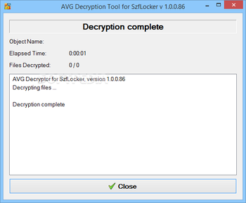 AVG Decryption Tool For SZFLocker screenshot 4