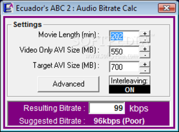 AVI Bitrate Calculator screenshot 5
