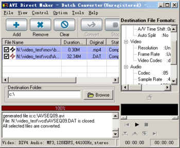 AVI Direct Maker screenshot 2