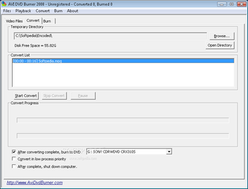 AVI DVD Burner 2008 screenshot 2