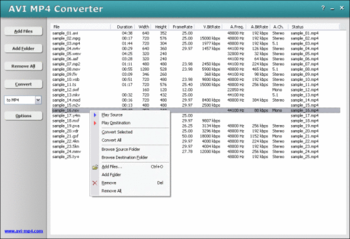 AVI MP4 Converter screenshot