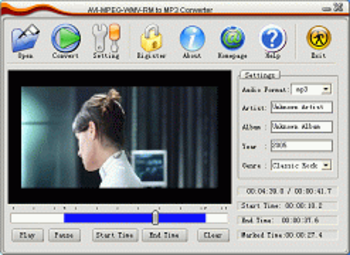 AVI MPEG WMV RM to MP3 Converter screenshot 3