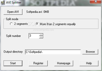 AVI Splitter screenshot