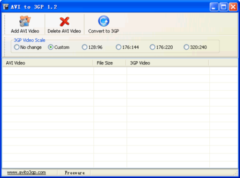 AVI to 3GP screenshot