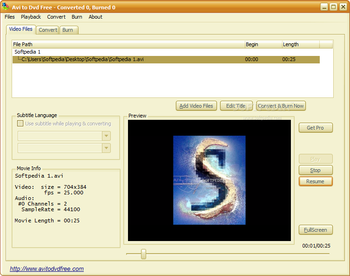 Avi To Dvd Free Converter screenshot