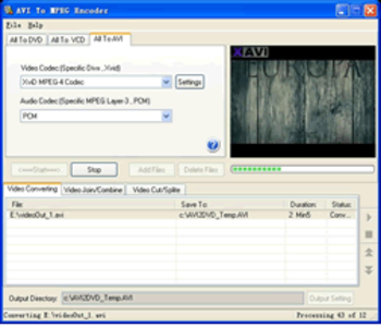 AVI To MPEG Encoder screenshot