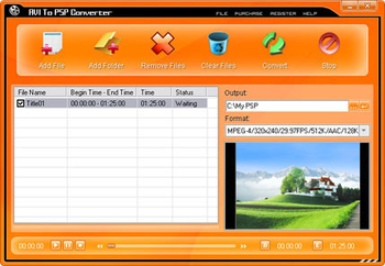 AVI To PSP Converter screenshot