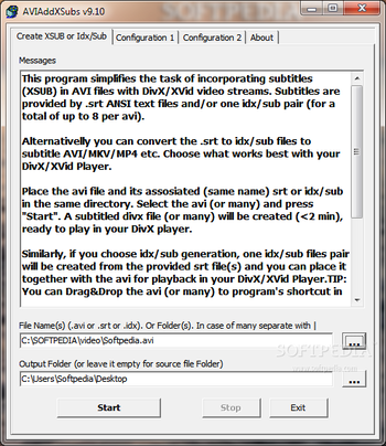 AVIAddXSubs screenshot