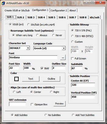 AVIAddXSubs screenshot 2