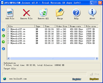 AVI/MPEG/RM/WMV Joiner screenshot