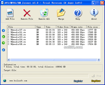 AVI/MPEG/RM/WMV Joiner screenshot 2