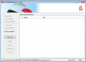 Avira AntiRootkit Tool screenshot