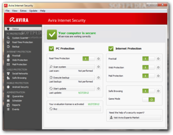 Avira Internet Security Plus screenshot