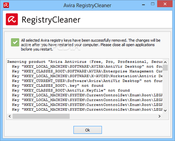 Avira Registry Cleaner screenshot 2