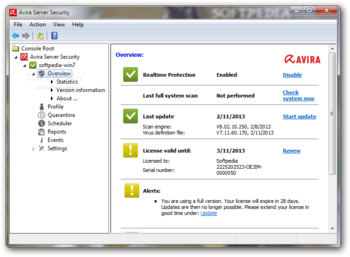 Avira Server Security screenshot