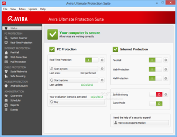 Avira Ultimate Protection Suite screenshot