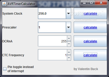 AVRTimerCalculator screenshot