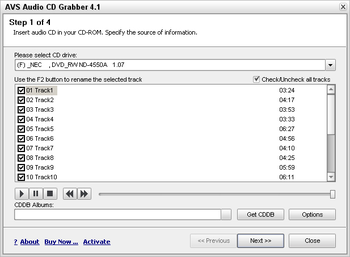 AVS Audio CD Grabber screenshot