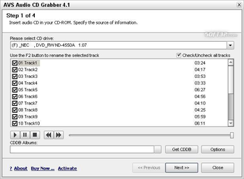 AVS Audio CD Grabber screenshot 2