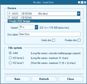 AVS Data Burner screenshot 2