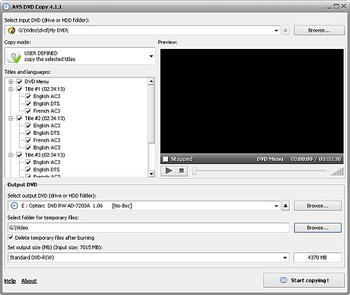 AVS DVD Copy screenshot