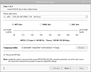 AVS MP3 Disc Creator screenshot