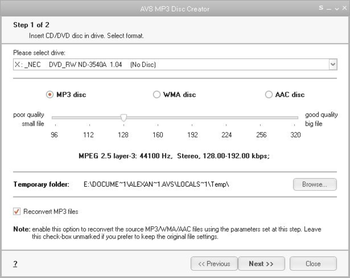 AVS MP3 Disc Creator screenshot 2
