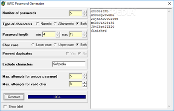 AWC Password Generator screenshot