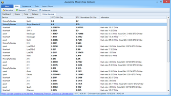 Awesome Miner Free Edition screenshot 2