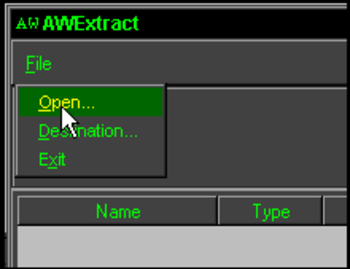 AWExtract screenshot 2