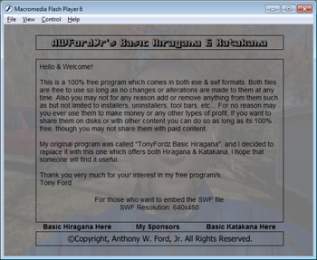 AWFordJr's Basic Hiragana & Katakana screenshot