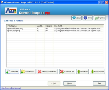 AWinware Convert Image to PDF screenshot