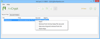 AxCrypt screenshot 2