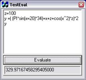 AxEval Expression Evaluator ActiveX Control screenshot