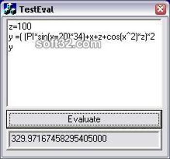 AxEval Expression Evaluator ActiveX Control screenshot 2