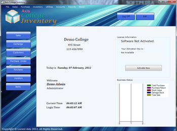 Axis College Inventory screenshot