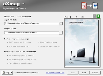 aXmag Page Flip book creator screenshot