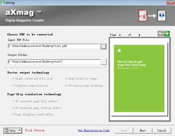 aXmag PDF to Flash Converter screenshot