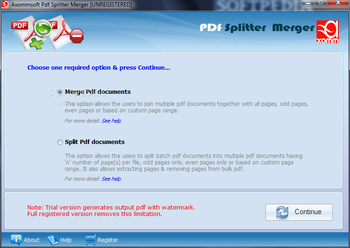 Axommsoft PDF Splitter Merger screenshot