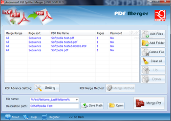 Axommsoft PDF Splitter Merger screenshot 2