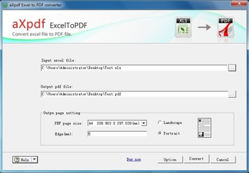 AXPDF Excel to PDF Converter screenshot