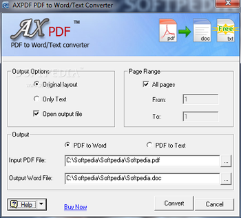 AXPDF  PDF to Word Converter screenshot