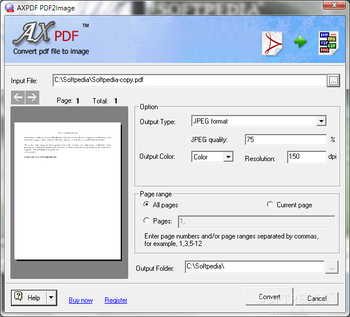 AXPDF PDF2Image screenshot