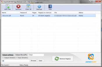 AxpertSoft Pdf Page Remover screenshot